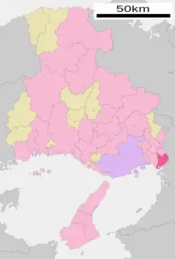 Location of Amagasaki in Hyōgo Prefecture