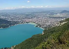 Panoramic sight of Annecy and Lake Annecy.