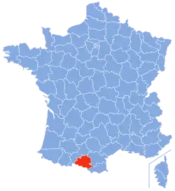 Location of Ariège in France