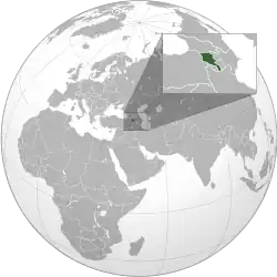 Location of Armenia (green)