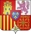 This is the heraldic sign of the Bourbons of Spain. Heraldic signs were created under strict rules and traditions.