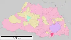 Location of Asaka in Saitama Prefecture