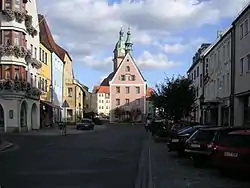 Center of the town with the town hall