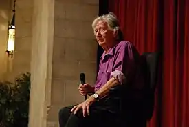 Boal presenting a workshop on the Theatre of the Oppressed at the Riverside Church in New York, 13 May 2008.