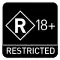 R 18+ rating symbol