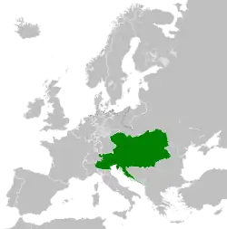 The Austrian Empire in 1815, after the Congress of Vienna