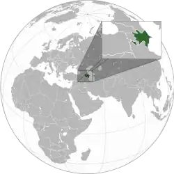 Location of Azerbaijan (green)