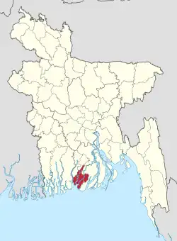 Location of Barguna in Bangladesh