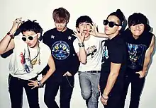 From left to right: G-Dragon, T.O.P, Seungri, Taeyang and Daesung