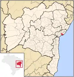 Location of Salvador in the State of Bahia