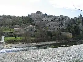 View of Balazuc by the Ardèche River