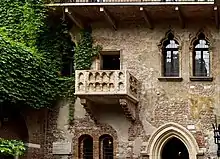 Julia's balcony in William Shakespeares play Romeo and Juliet