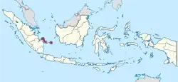 Location of Bangka Belitung in Indonesia