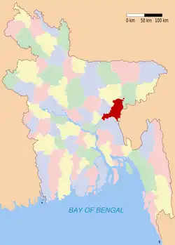 Location of Brahmanbaria in Bangladesh