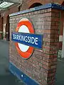 Roundel on 'eastbound' platform