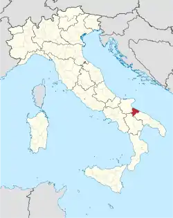 Map with Barletta-Andria-Trani in Italy