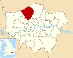 Barnet shown within Greater London