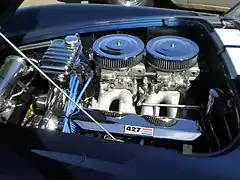 Massive Ford 427 engine of an AC Cobra