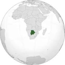 Location of  Botswana  (dark green)