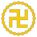 Swastika with 24 beads, primarily used in Malaysian Buddhism