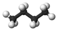 Ball-and-stick model of the butane molecule