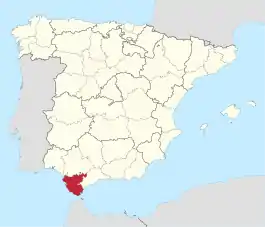 Province of Cádiz within Spain