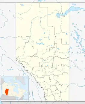 Map showing the location of Jasper National Park