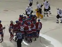 The Montreal Canadiens celebrating