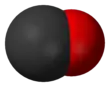 Spacefill model of carbon monoxide