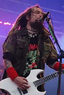 Performing with Cavalera Conspiracy at the Eurockéennes festival in Belfort, France on July 5, 2008