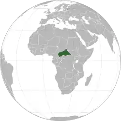 Location of the Central African Republic