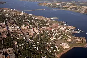 The aerial view of Charlottetown