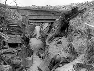 World War I trench works and shrapnel shelter