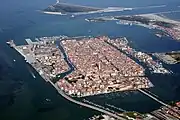 Aerial view of Chioggia.