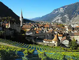 Chur, looking upstream, to the west