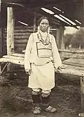 Chuvash woman in traditional attire. Mid-to-late 19th century