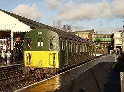 British Rail Class 207 DEMU (with former Class 411 centre coach in place of the original) preserved at the East Lancashire Railway, Bury