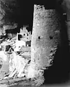 Round tower, Cliff Palace in 1941.Photograph by Ansel Adams.