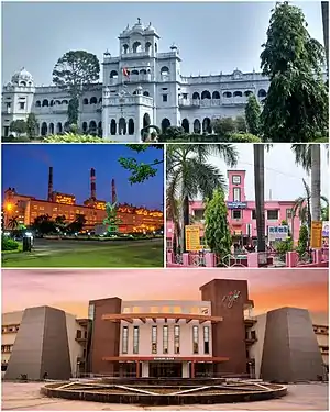 Left to Right, Top to Bottom:
Mahesh Vilas Palace, NTPC Plant, District Hospital, NIFT Campus