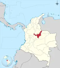 Location of Boyacá in Colombia