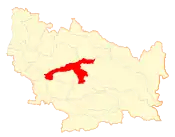 Location of the Chillán commune in the Ñuble Region