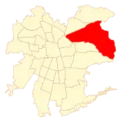 Map of Las Condes commune in Greater Santiago