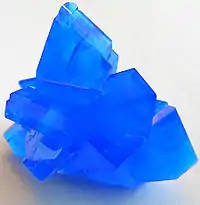 Blue hydrated (with water) copper(II) sulfate