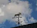 A moose shaped weather vane