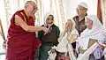 Dalai Lama with Tibetan Muslims.