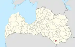 Location of Daugavpils within Latvia