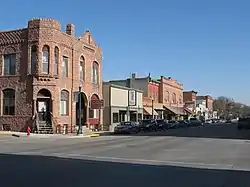 Buildings made of quartzite in Dell Rapids