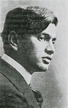 Portrait of Dhan Gopal Mukerji printed in April 1916 issue of The Hindusthanee Student.