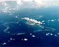 View of the military base at Diego Garcia, British Indian Ocean Territory