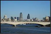 The completed bridge with the City of London behind